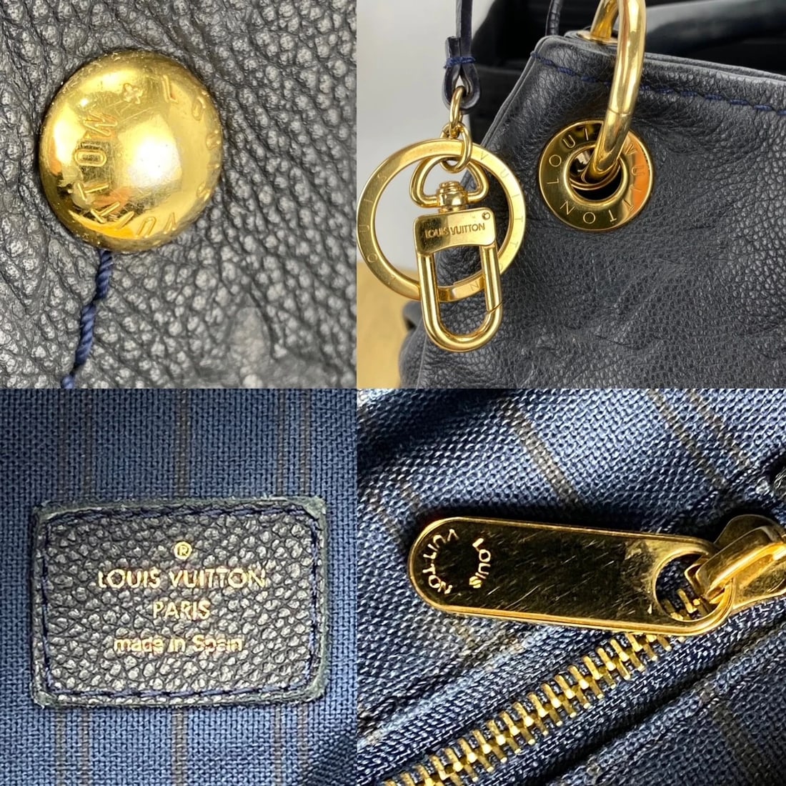 LOUIS VUITTON Bag Artsy MM Monogram Empreinte Infini Blue Tote Hand - 8