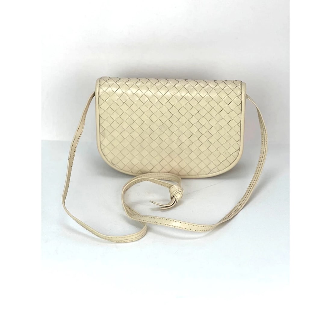Bottega Veneta Intreciato white leather Shoulder Clutch Bag - 2