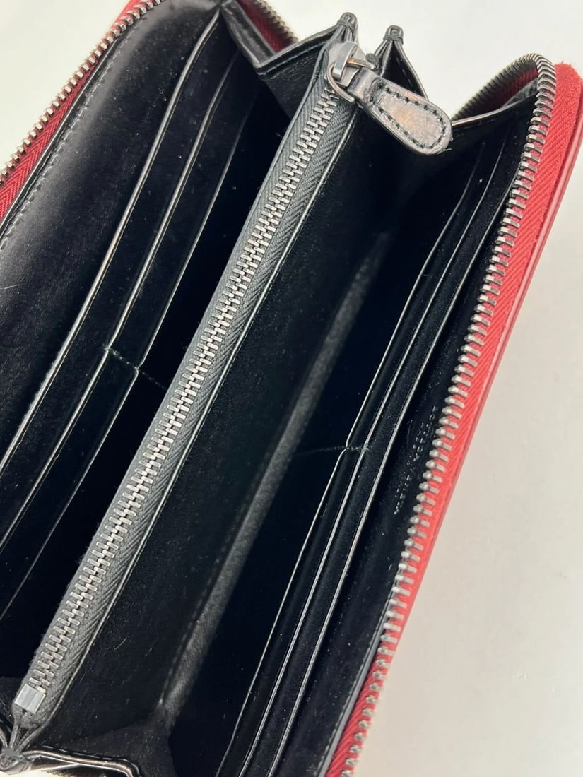 Bottega Veneta Burgundy Intrecciato Zip Around Leather Wallet Clutch - 3