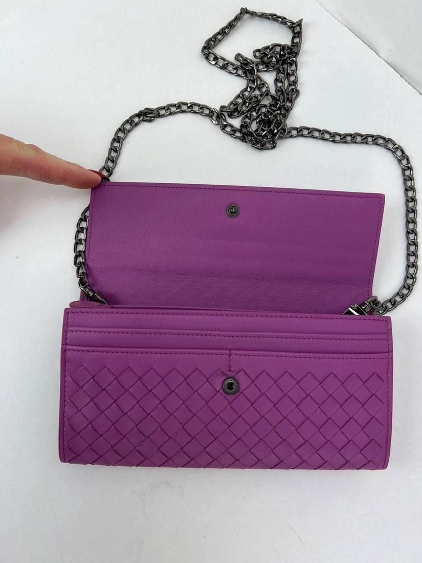 Bottega Veneta Nappa Intrecciato Contiental Flap Wallet Clutch - 6