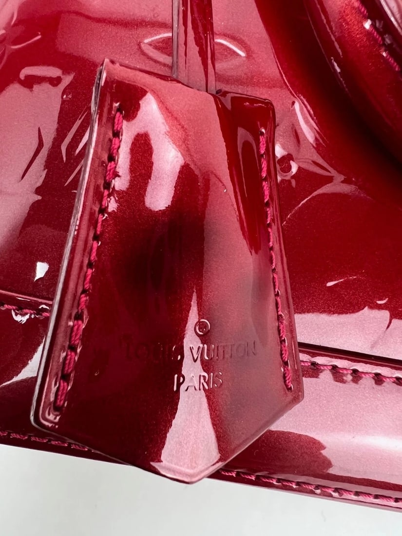 Louis Vuitton Alma BB Monogram Red Vernis Patent Leather Crossbody Bag - 8