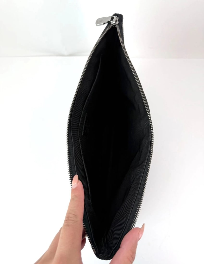 Louis Vuitton Black Monogram Eclipse Discovery GM Pochette Clutch Bag - 11