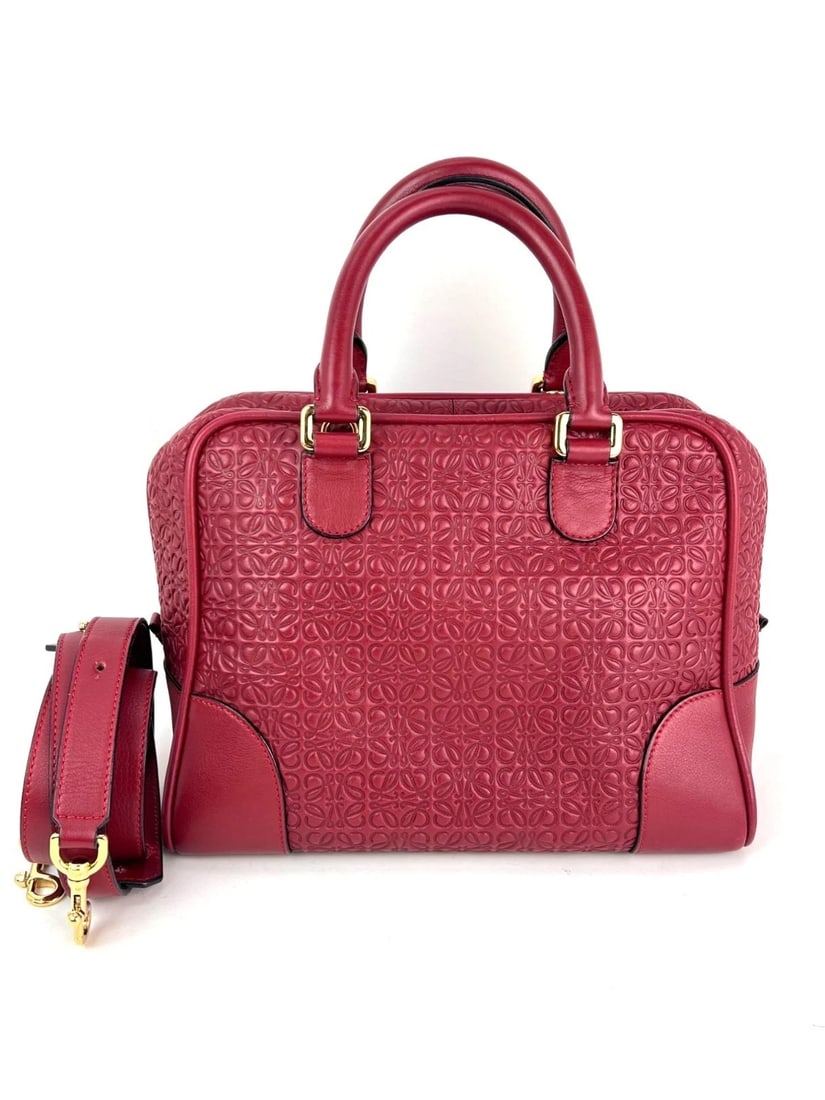 Loewe Amazona Anagram 2 Way Red Leather Shoulder Bag - 2