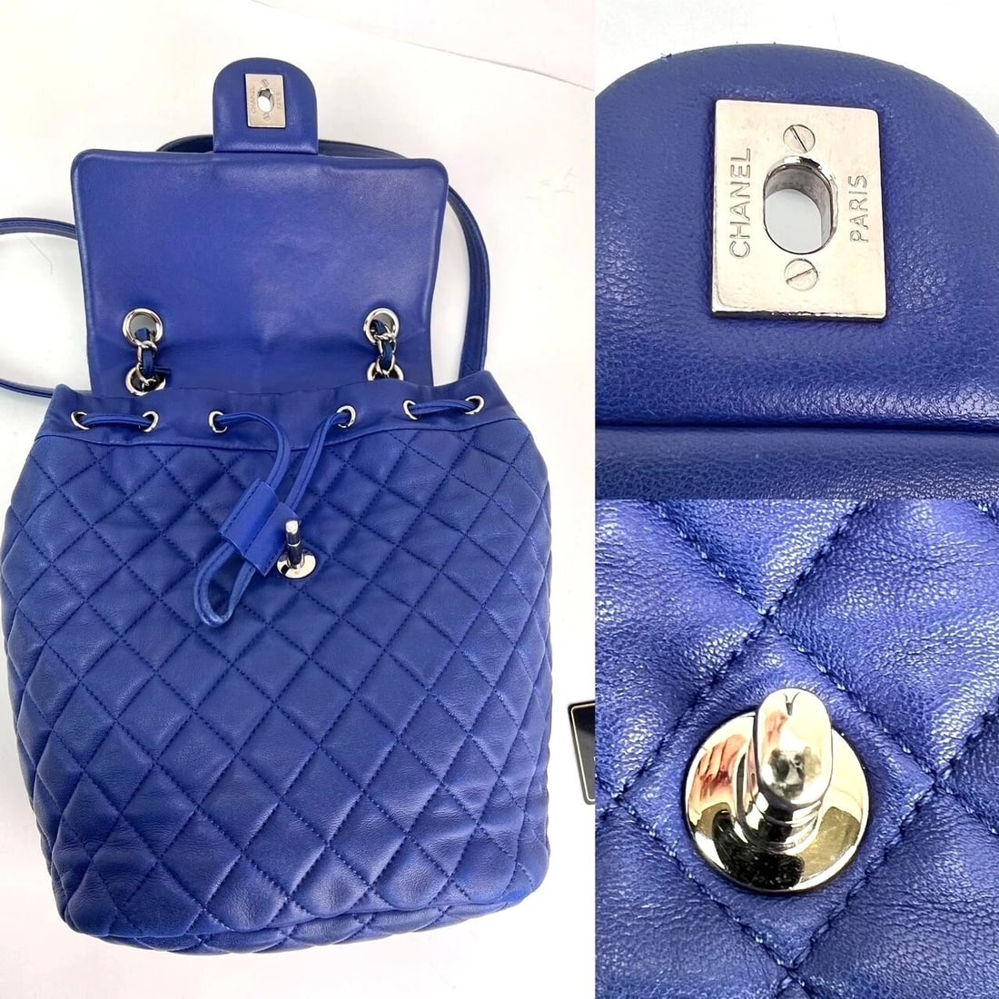 Chanel Lambskin Quilted Small Urban Spirit Blue Backpack - 8