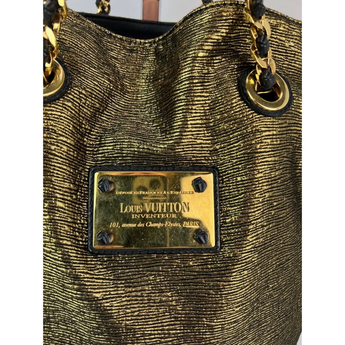 Louis Vuitton Metallic Jacquard double Jeu Soft Gold Tote - 2
