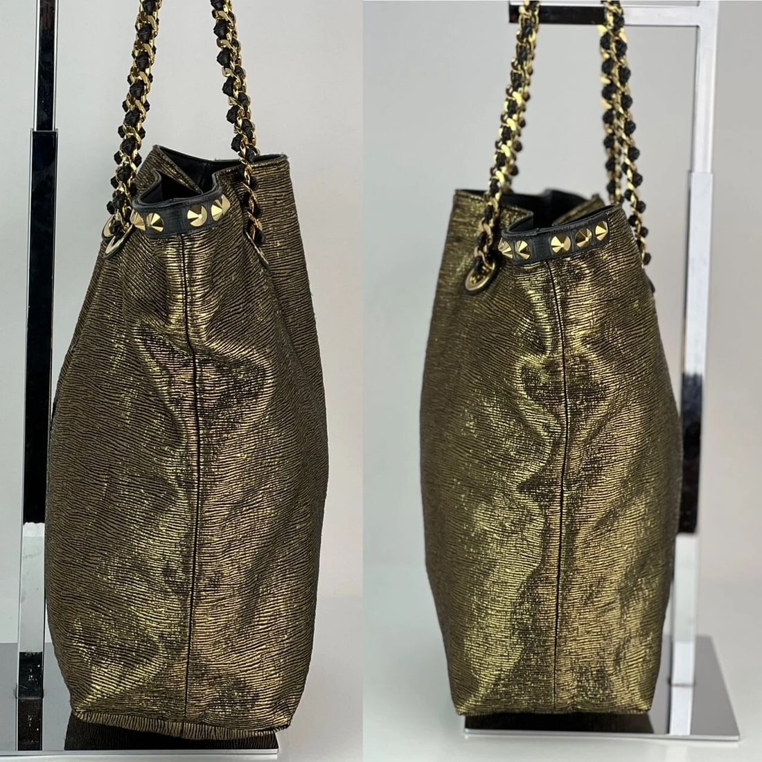 Louis Vuitton Metallic Jacquard double Jeu Soft Gold Tote - 7