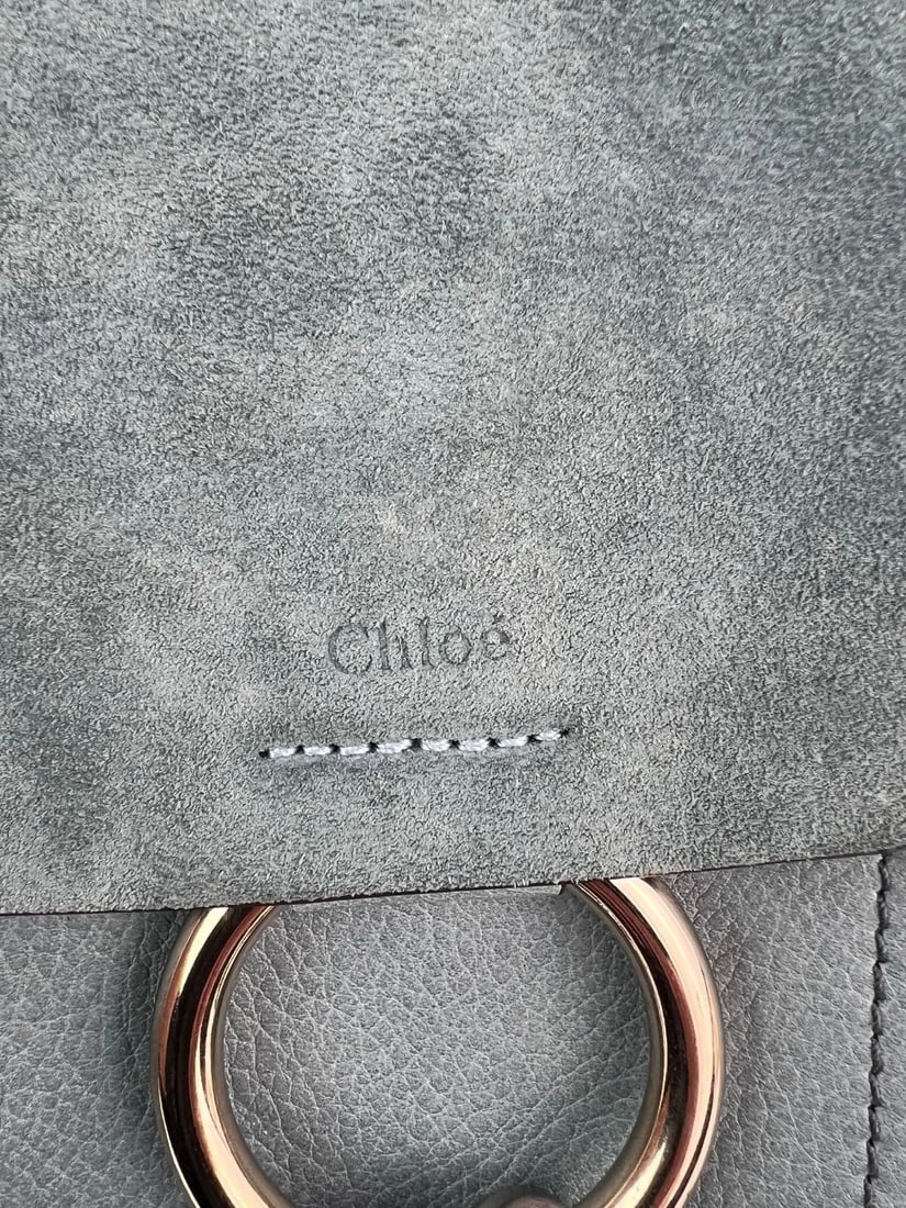 Chloe Blue Faye Mini Suede and Leather Backpack Bag - 12