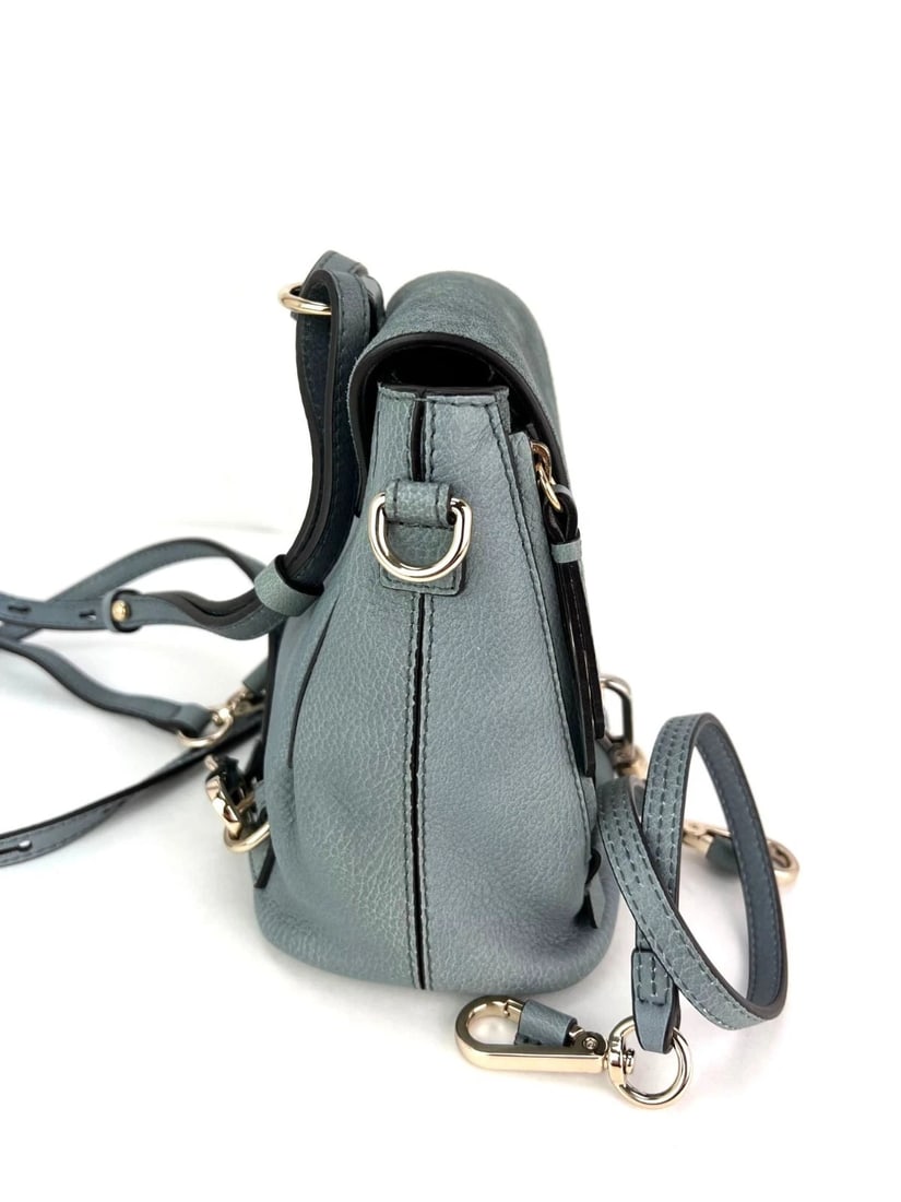 Chloe Blue Faye Mini Suede and Leather Backpack Bag - 14
