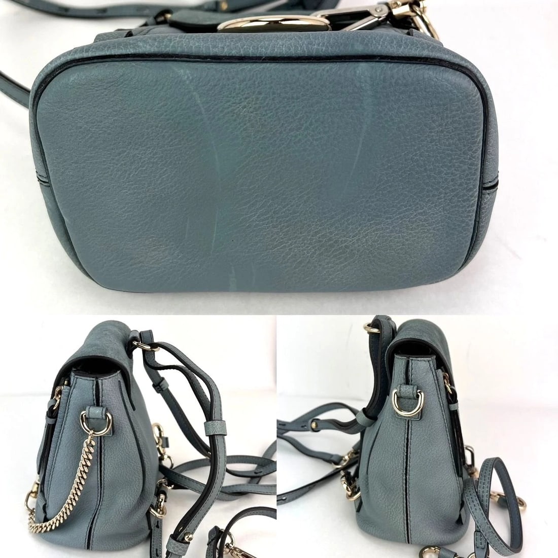 Chloe Blue Faye Mini Suede and Leather Backpack Bag - 5