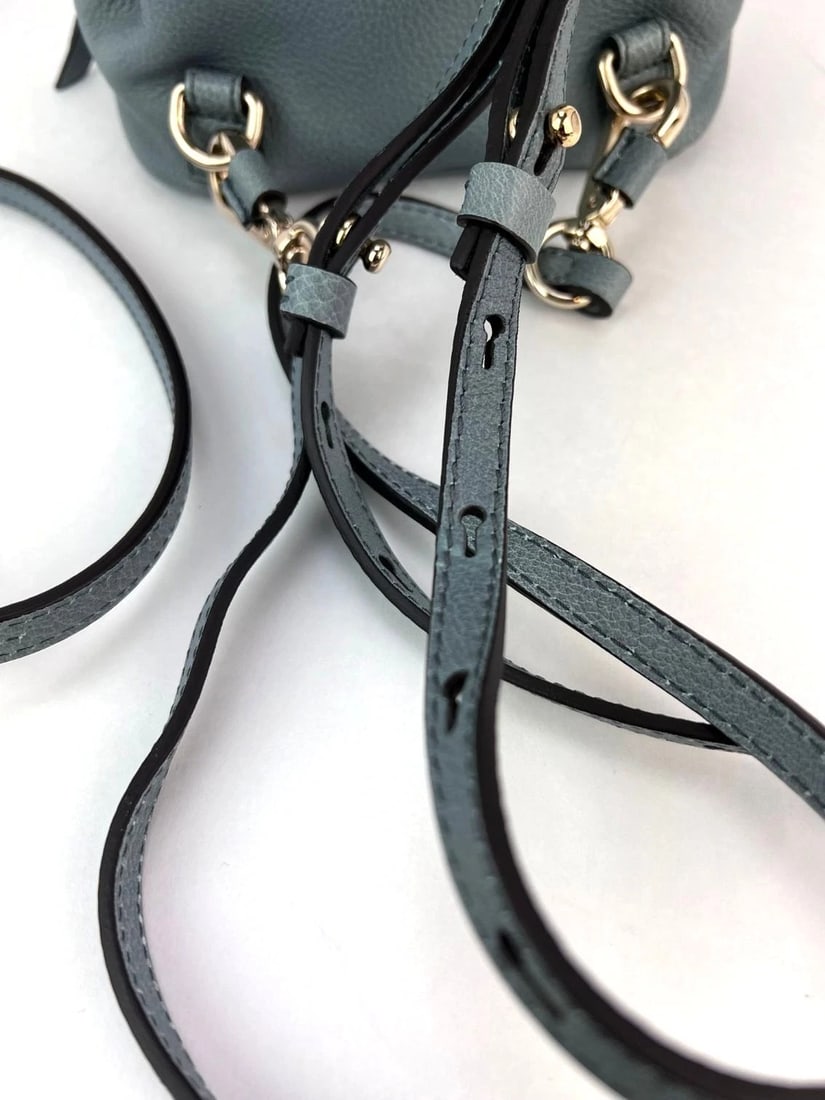 Chloe Blue Faye Mini Suede and Leather Backpack Bag - 8