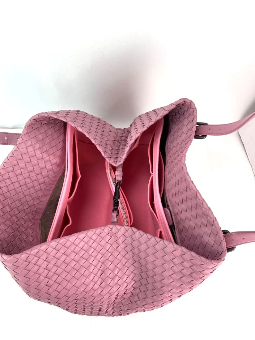 Bottega Venetta Nappa Intrecciato Large Seamless Rose Pink tote Bag - 14