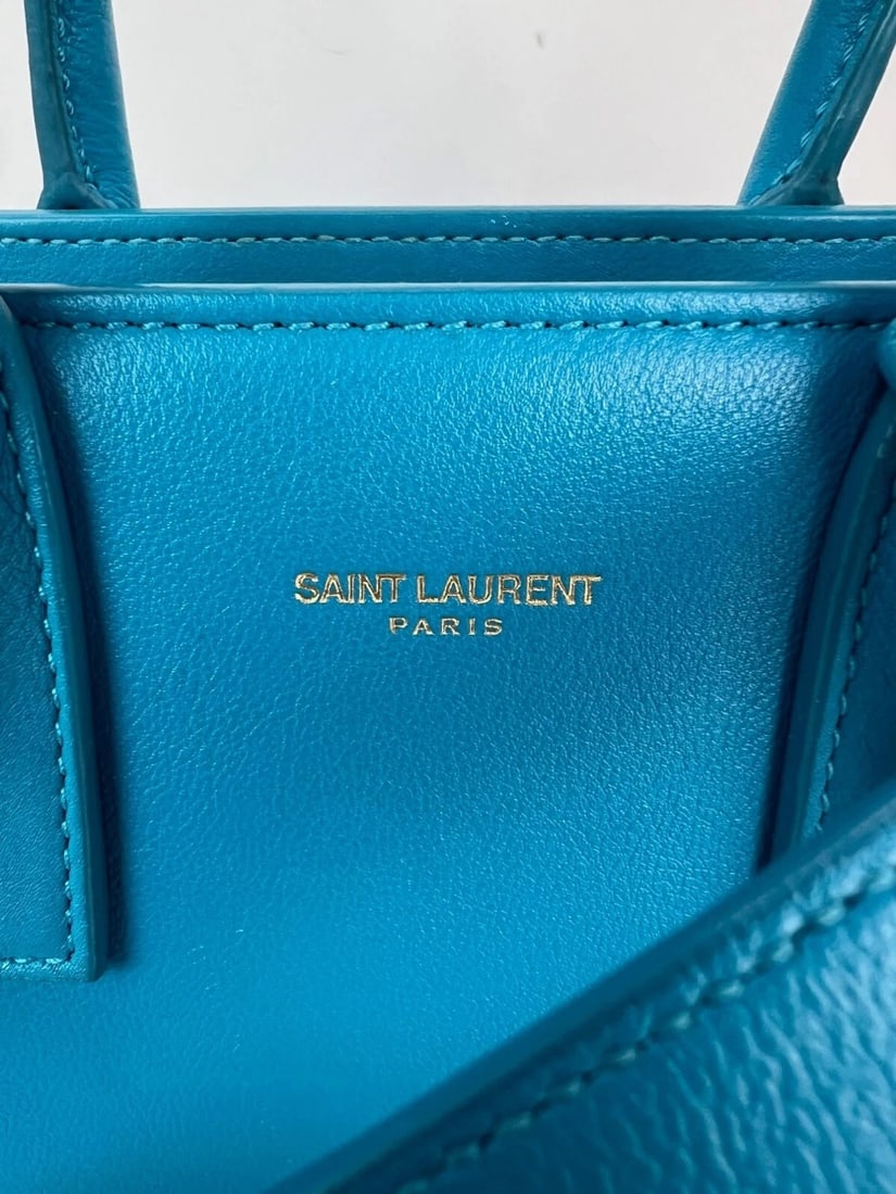 Saint Laurent Sac De Jour Blue Leather Crossbody Hand Bag - 2