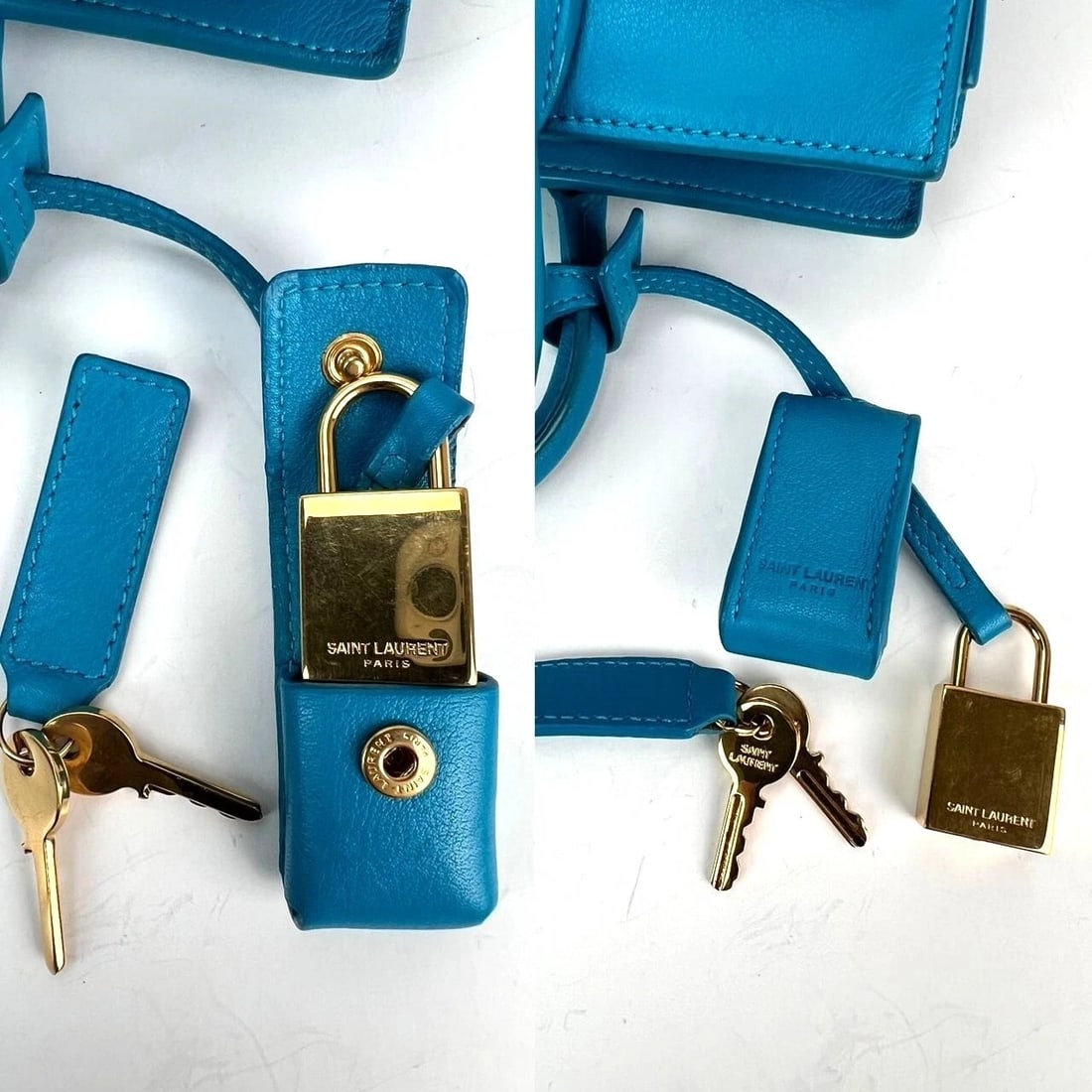 Saint Laurent Sac De Jour Blue Leather Crossbody Hand Bag - 4