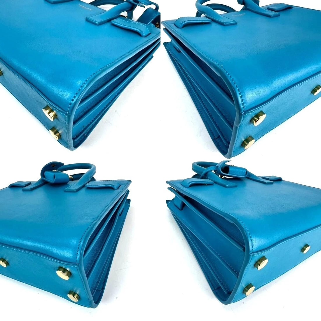 Saint Laurent Sac De Jour Blue Leather Crossbody Hand Bag - 5