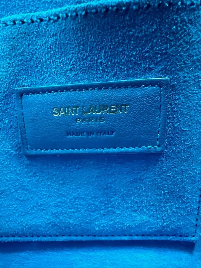 Saint Laurent Sac De Jour Blue Leather Crossbody Hand Bag - 9
