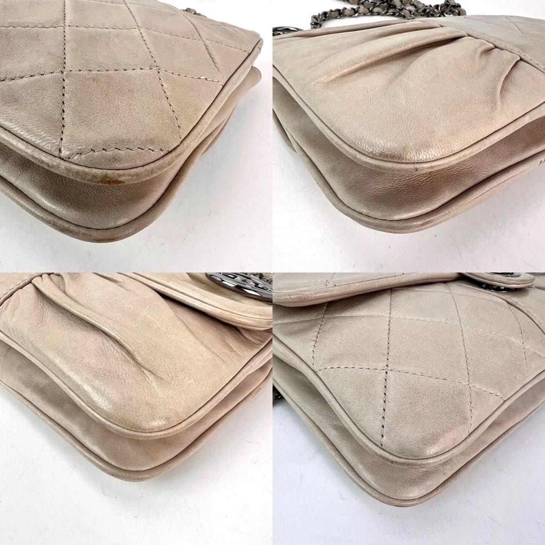 Chanel Lambskin Quilted Pile Ou Face Flap Beige Clair Shoulder Bag - 5