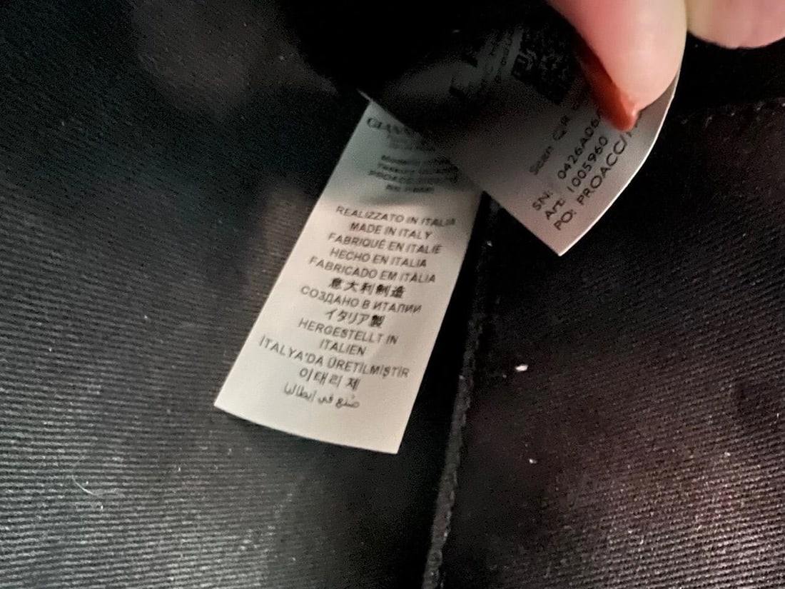 Versace Virtus Top Handle Grained Calfskin Light Blue Tote - 8