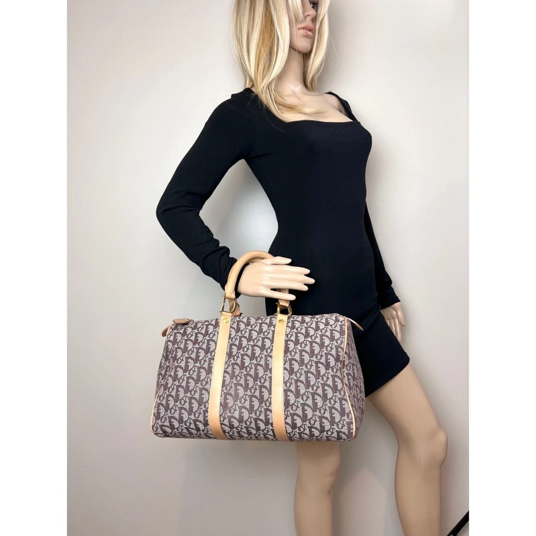 Christian Dior Vintage Trotter Diorissimo Medium Brown Boston Bag - 11