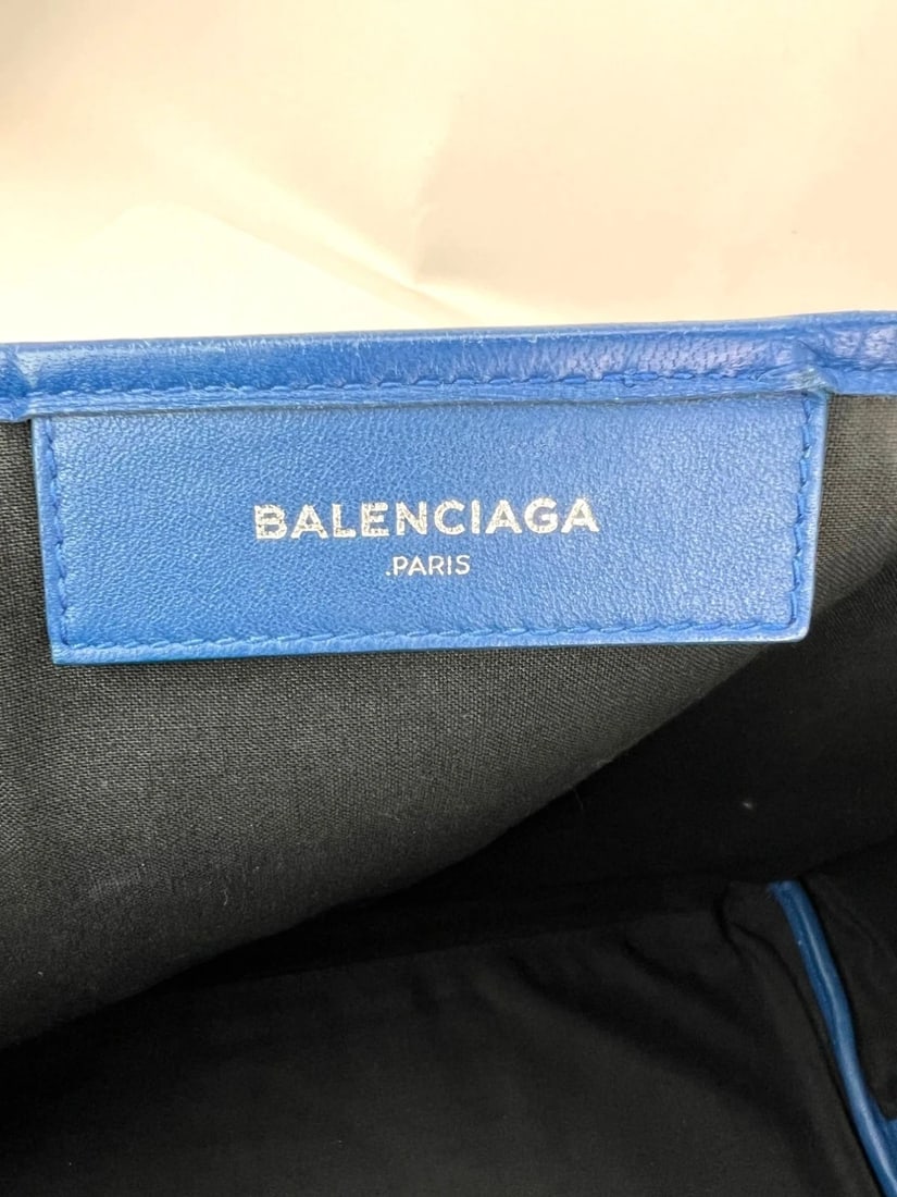 Balenciaga Calfskin S Navy Cabas Blue Tote and Pouch Set - 11