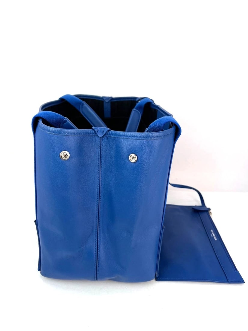 Balenciaga Calfskin S Navy Cabas Blue Tote and Pouch Set - 5