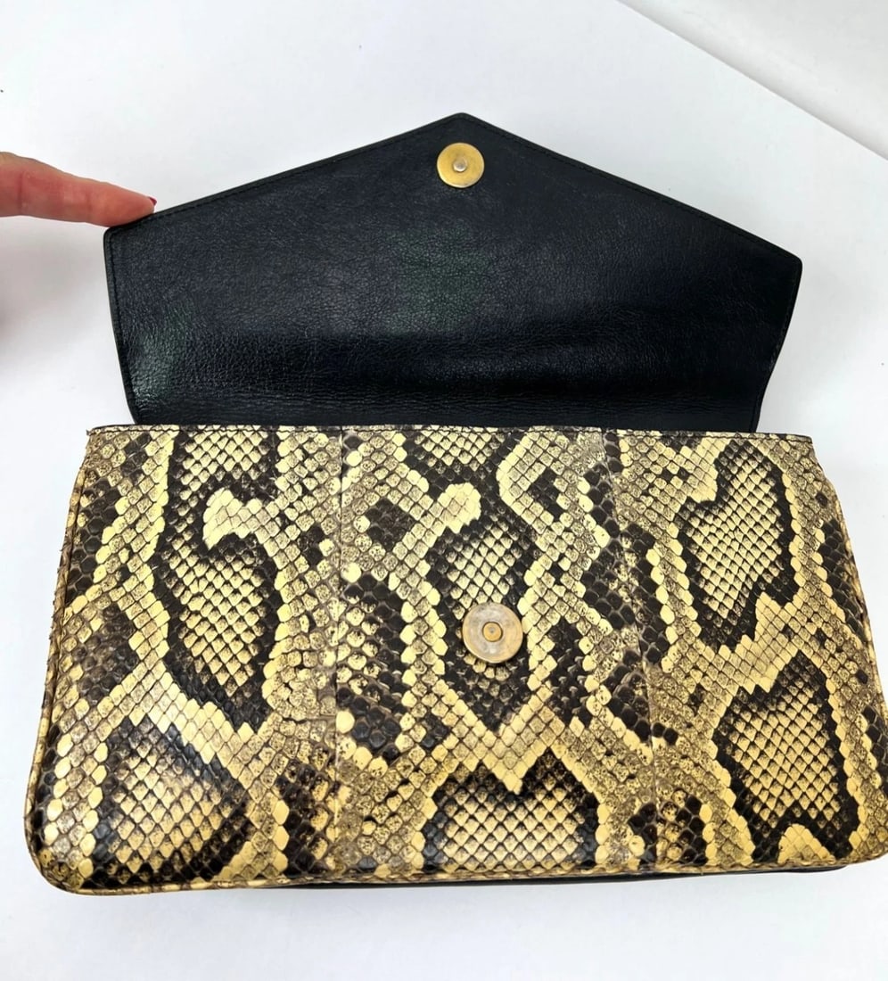 Gucci Thiara Double Sided Black Leather Python Crossbody Bag - 4
