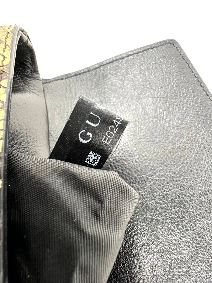 Gucci Thiara Double Sided Black Leather Python Crossbody Bag - 6