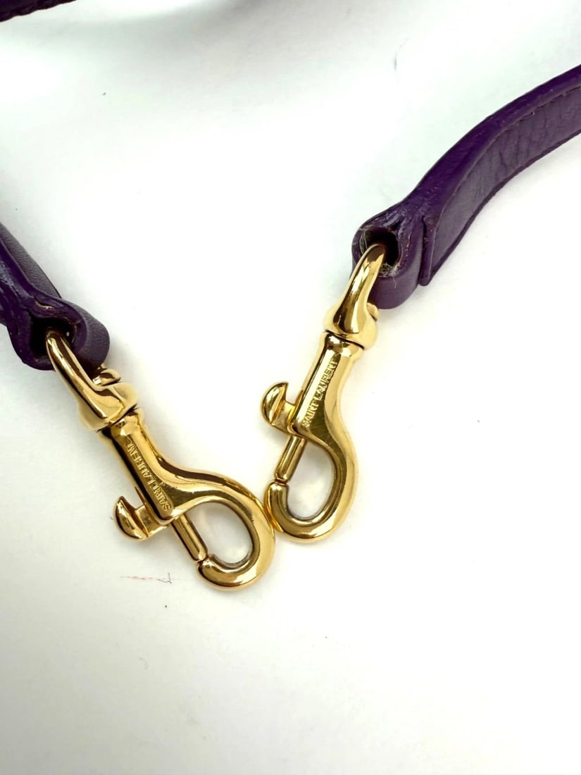 Saint Laurent Sac De Jour Purple Leather Shoulder Bag - 12