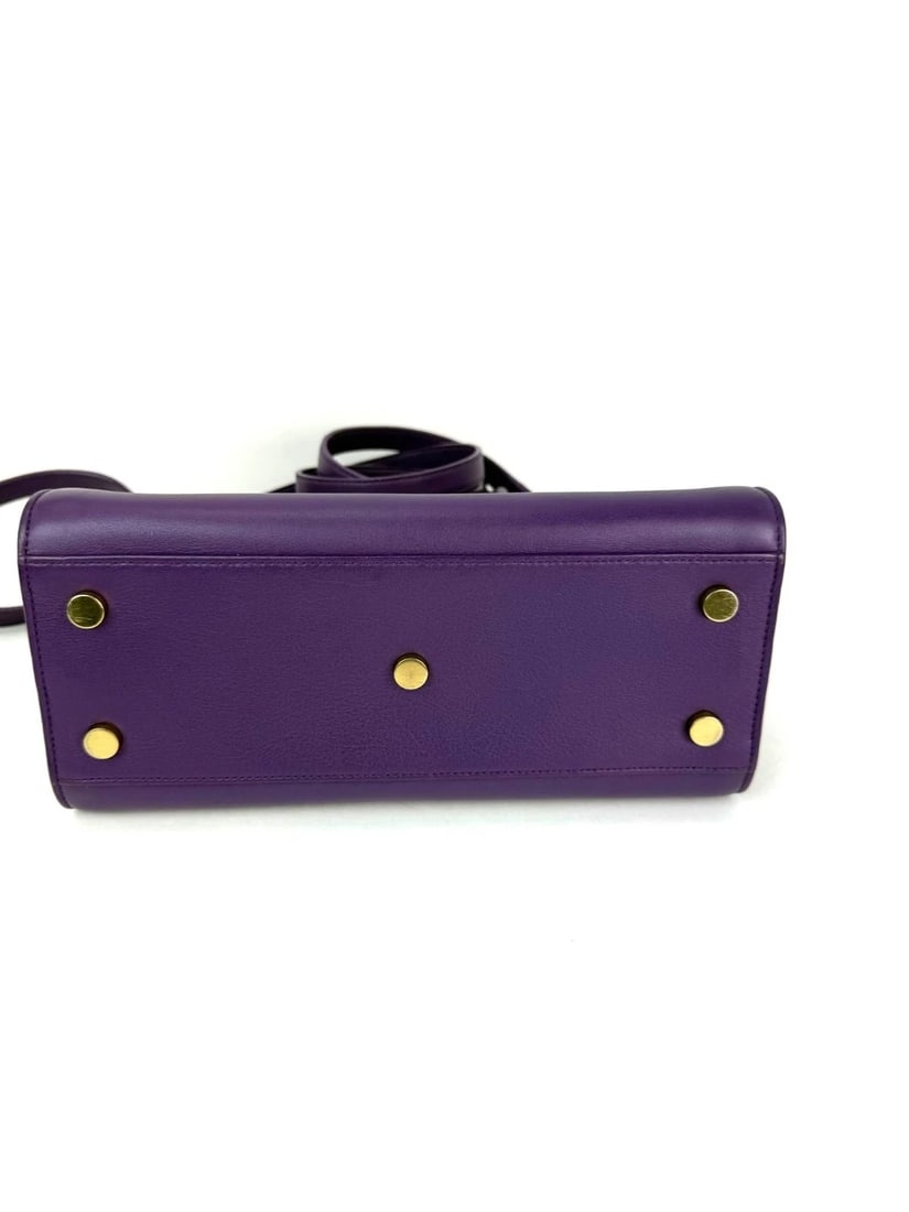 Saint Laurent Sac De Jour Purple Leather Shoulder Bag - 4