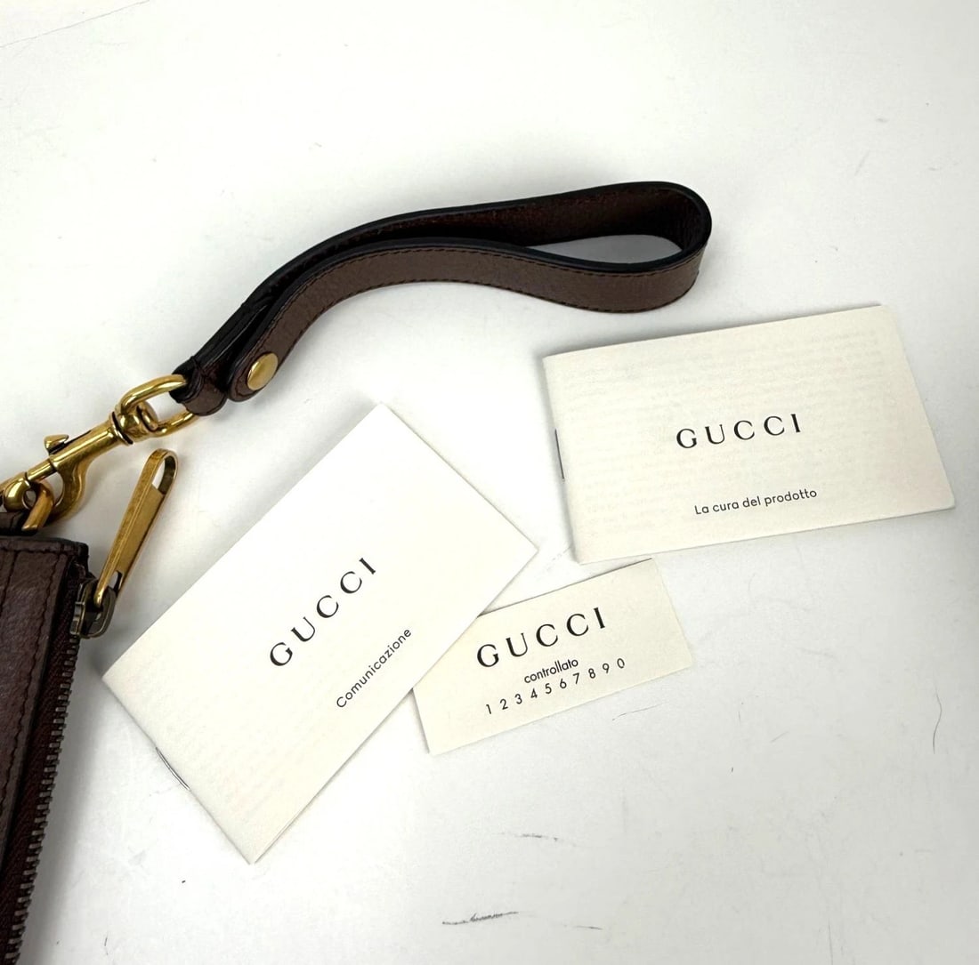 Gucci Disney Donald Duck GG Supreme Zip Beige Clutch Wristlet Bag - 12