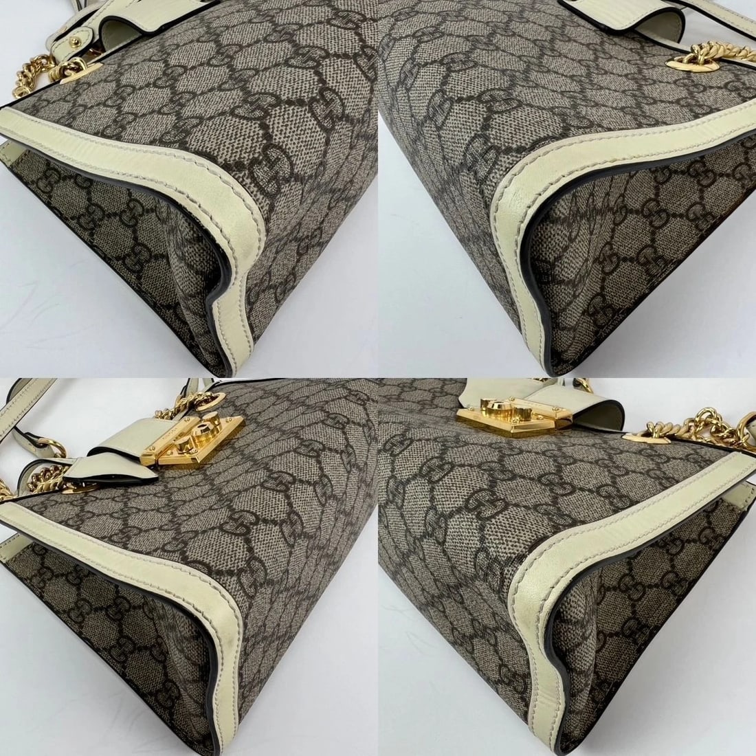 Gucci GG Supreme Small Padlock Leather Ebony Tote Bag - 15