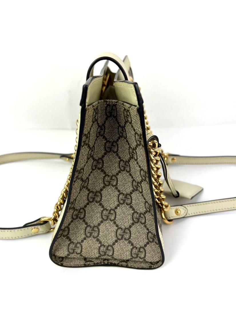 Gucci GG Supreme Small Padlock Leather Ebony Tote Bag - 4