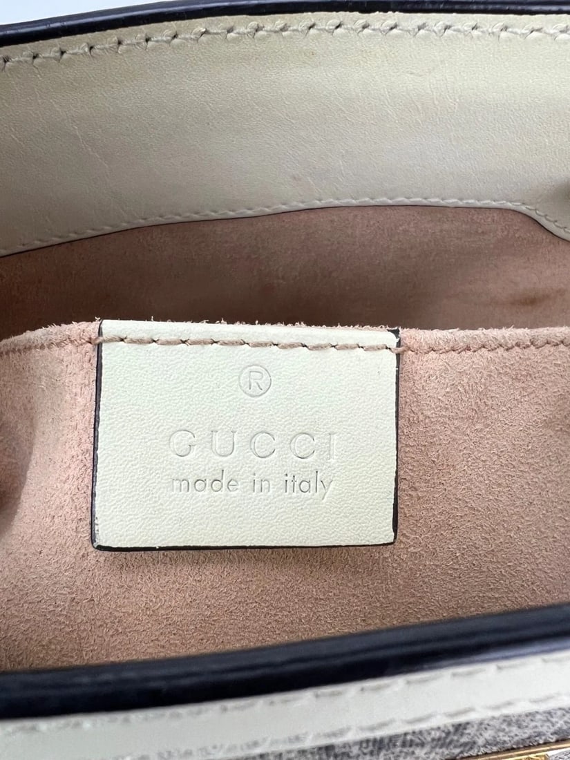 Gucci GG Supreme Small Padlock Leather Ebony Tote Bag - 9