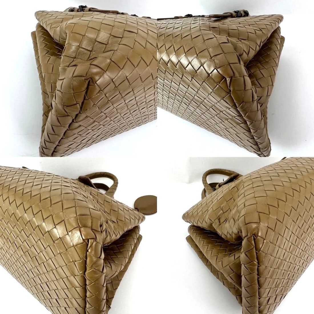 Bottega Veneta Roma Intrecciato Nappa Taupe Shoulder Bag - 14
