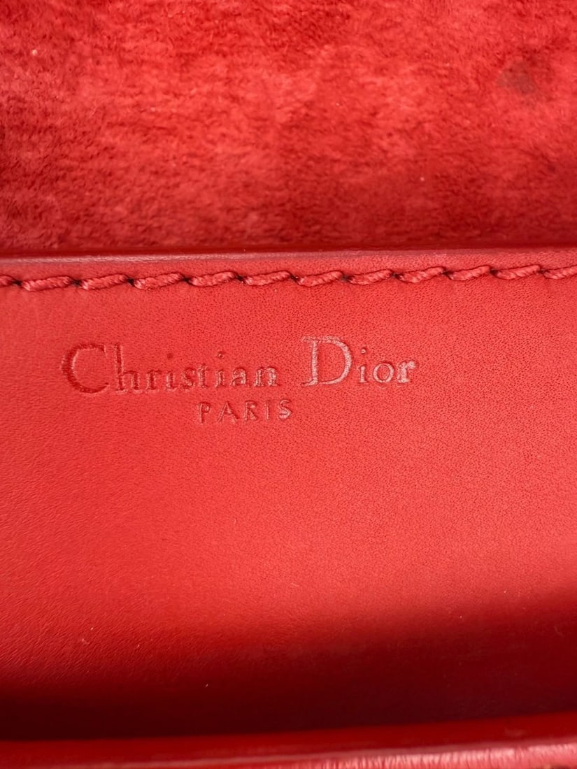 Christian Dior Ultra Matte Calfskin Mini J'Adior Red Flap Bag Clutch - 5