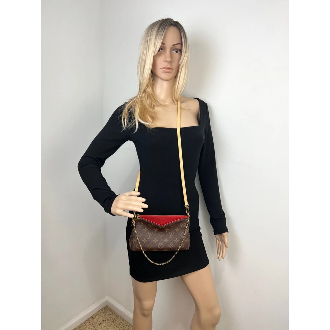 LOUIS VUITTON Pallas Monogram Clutch Cherry Crossbody Bag - 6