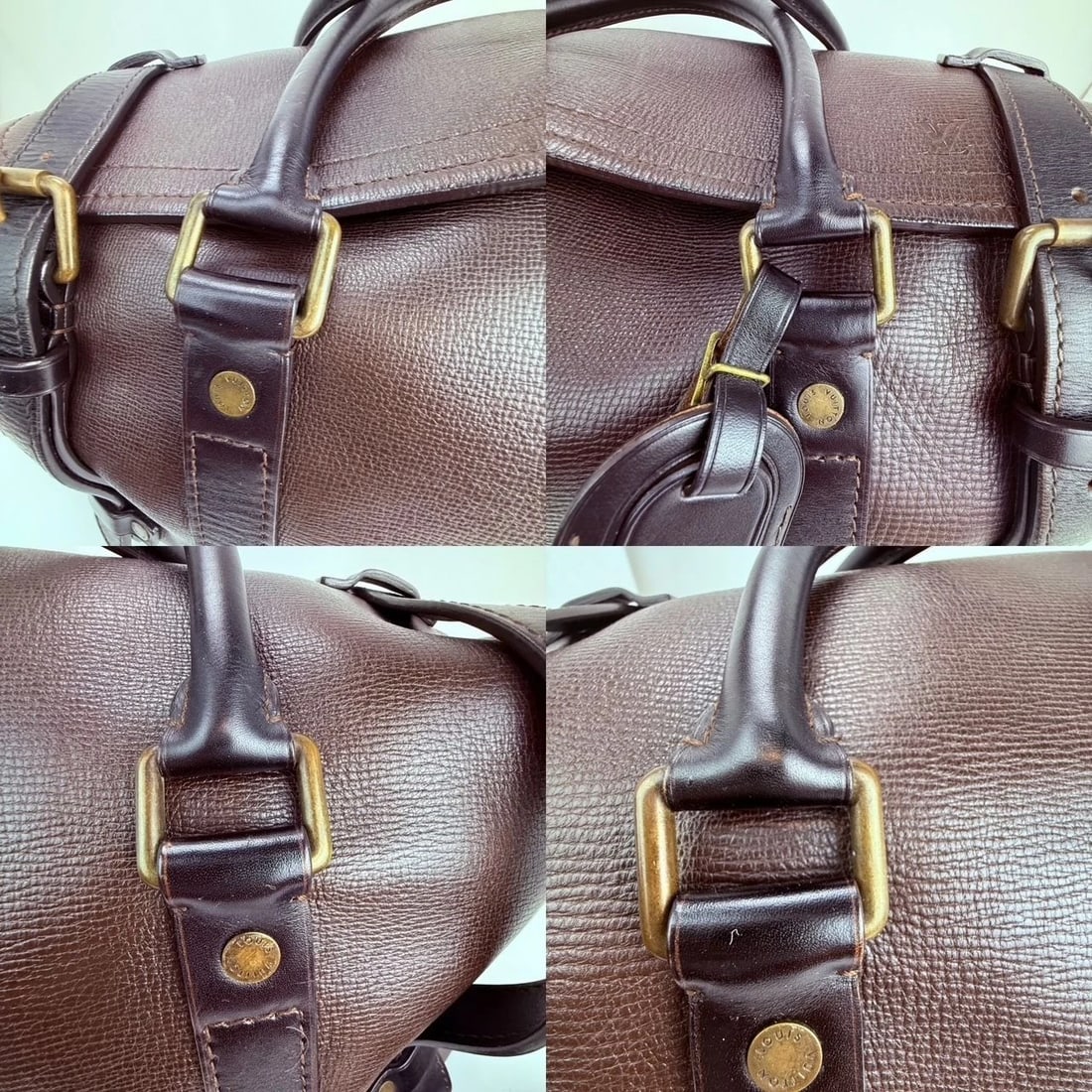 Louis Vuitton Vintage Utah Brown Leather Sac Weekender Travel Bag - 15