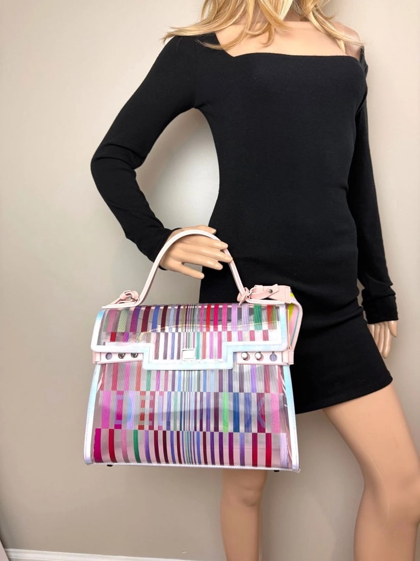 Delvaux PVC Tempete The Eye Catcher Multicolor Satchel Bag - 14