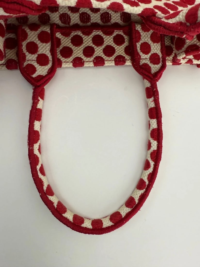 Christian Dior Canvas Dior Amour Dots Vertical Book Tote - 10