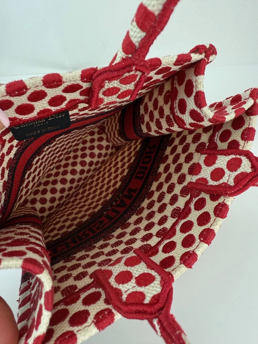 Christian Dior Canvas Dior Amour Dots Vertical Book Tote - 11