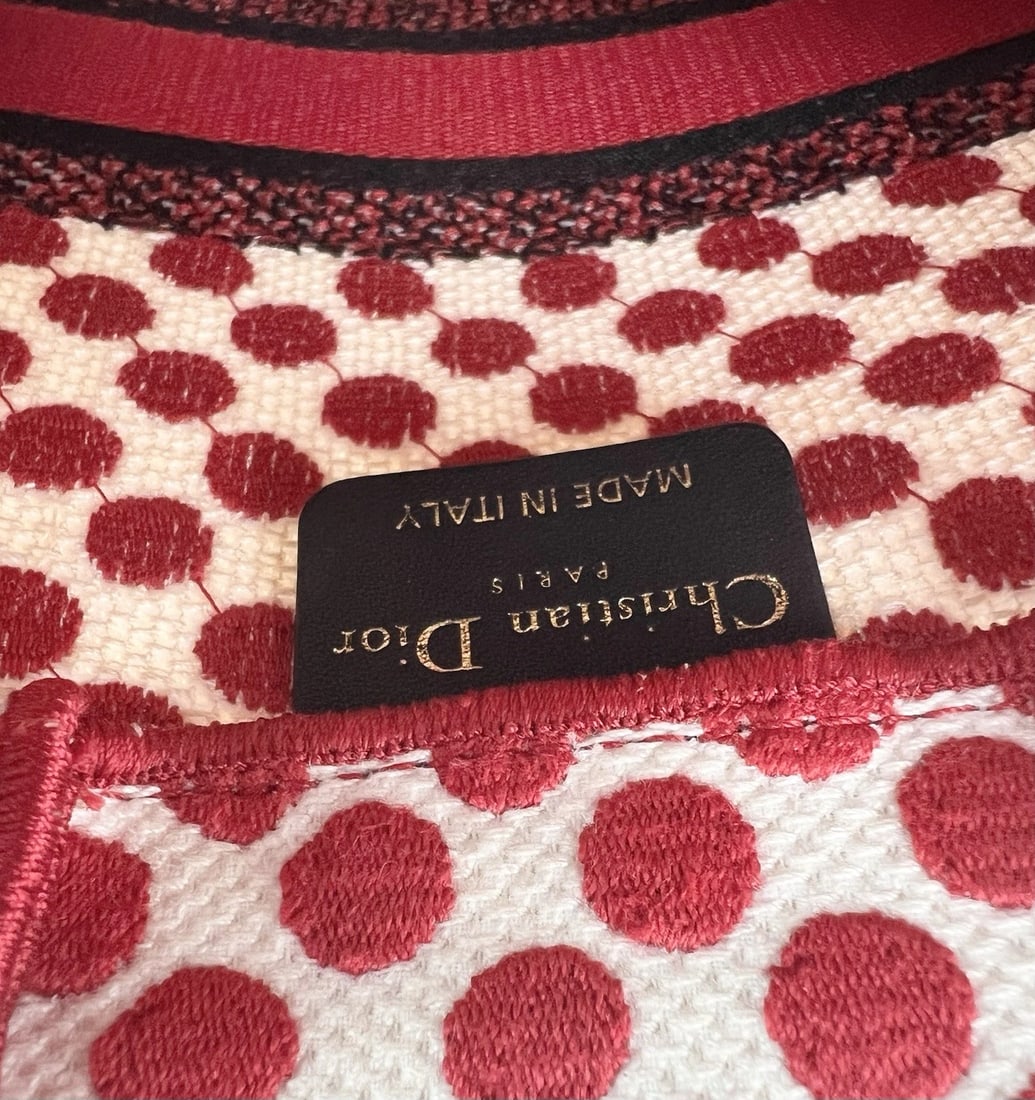 Christian Dior Canvas Dior Amour Dots Vertical Book Tote - 5