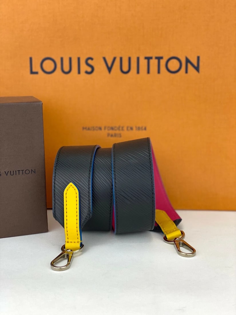 LOUIS VUITTON Strap Epi Bandouliere Shoulder Black Pink Leather Strap - 2