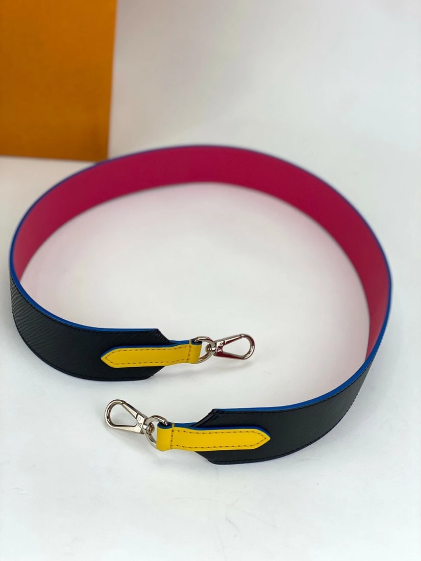 LOUIS VUITTON Strap Epi Bandouliere Shoulder Black Pink Leather Strap - 5