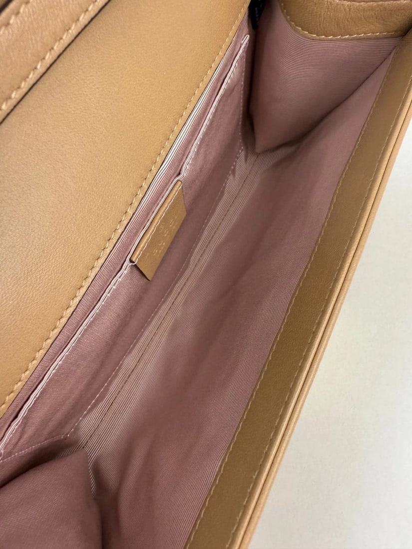 Gucci Lambskin G Linea Matisse Interlocking Beige Clutch Shoulder Bag - 10