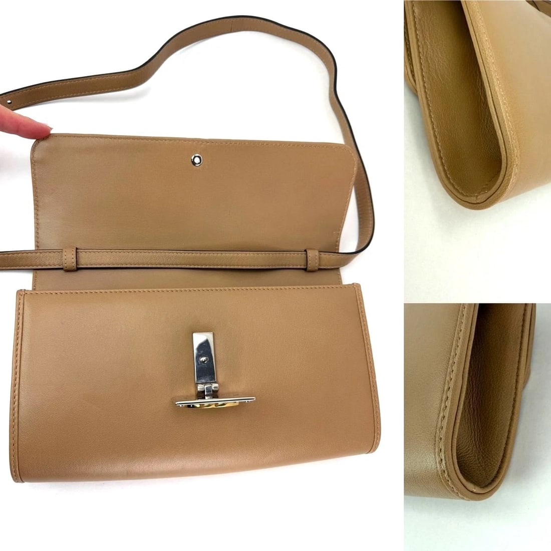 Gucci Lambskin G Linea Matisse Interlocking Beige Clutch Shoulder Bag - 7