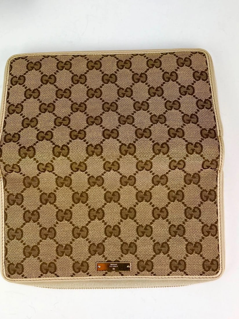 Gucci GG Logo Beige Zip Around Canvas Long Wallet - 3