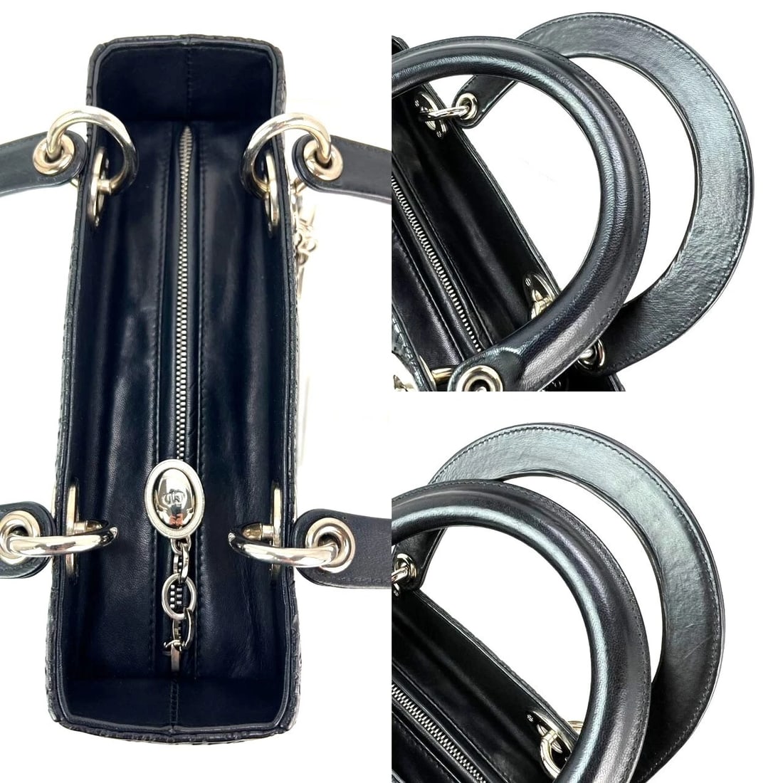 Christian Dior Medium Lady Laced Black Leather Limited Edition HandBag - 3