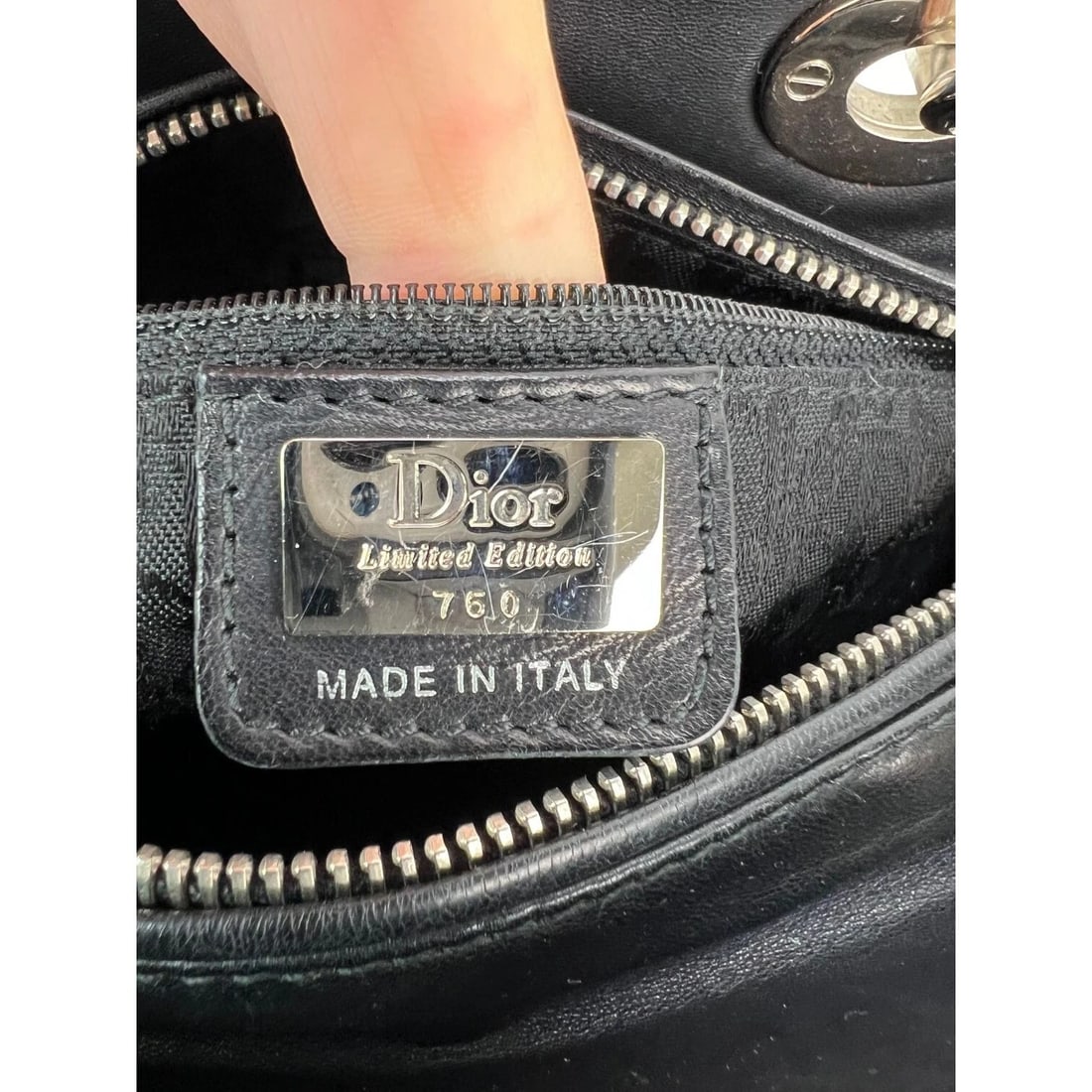 Christian Dior Medium Lady Laced Black Leather Limited Edition HandBag - 7