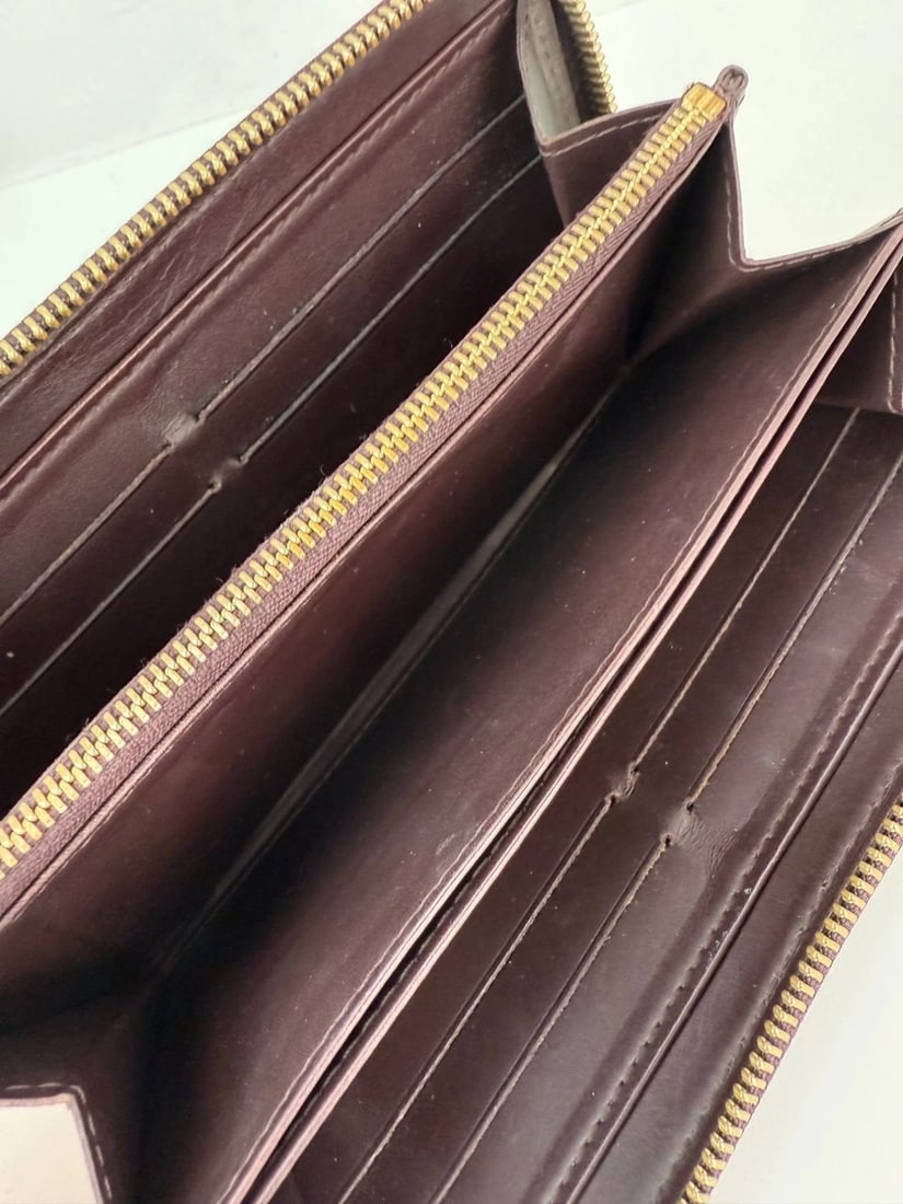 Louis Vuitton Burgundy Vernis Patent Leather Zippy Wallet Clutch - 15