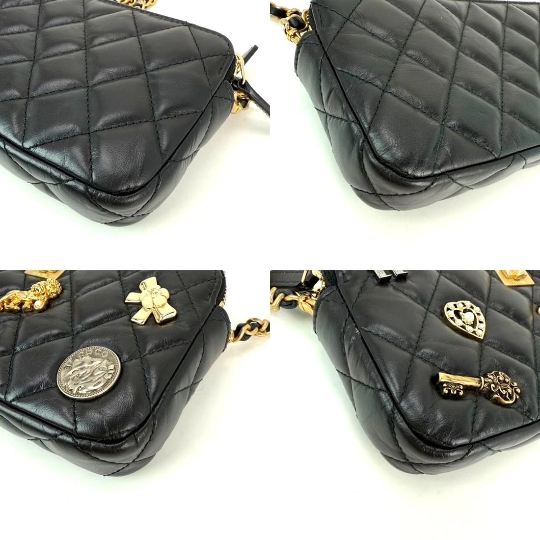 Chanel Lucky Charms 2.55 Black Double Zip WOC Wallet Clutch Bag - 15