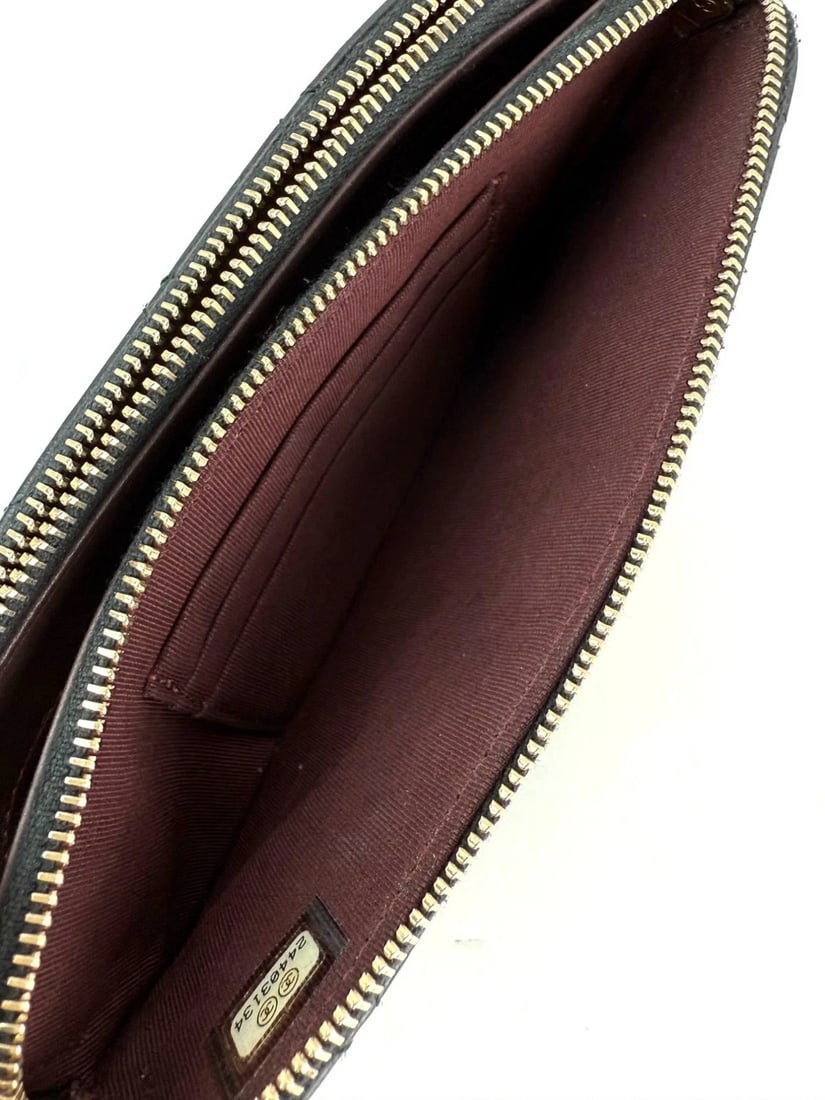 Chanel Lucky Charms 2.55 Black Double Zip WOC Wallet Clutch Bag - 6
